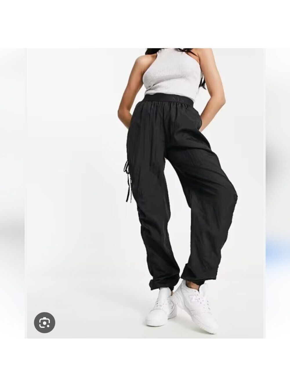 ALL SAINTS | Aura Utility Trousers Oversized Gathered Black Sz 2